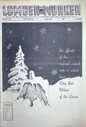   The Western Canadian Lumber Worker, Vol. XXX, No. 23, 1st Issue Dec. 1963   , page 1