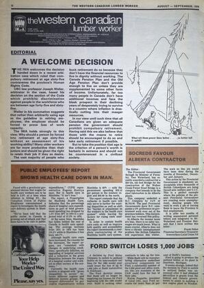   The Western Canadian Lumber Worker, Vol. XLVI No. 7, Aug.-Sep 1978   , page 12