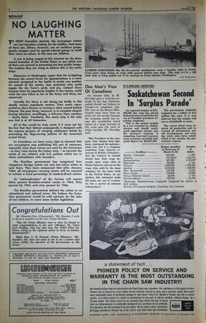   The Western Canadian Lumber Worker, Vol. XXX, No. 21, 1st Issue Nov. 1963   , page 4