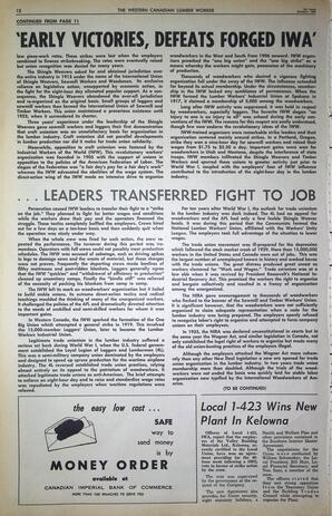   The Western Canadian Lumber Worker, Vol. XXX, No. 19, 1st Issue Oct. 1963   , page 12
