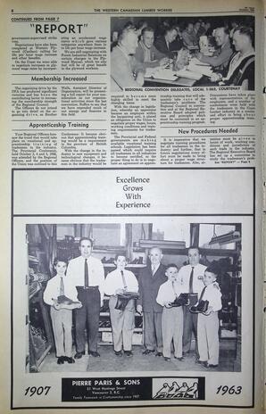   The Western Canadian Lumber Worker, Vol. XXX, No. 19, 1st Issue Oct. 1963   , page 8