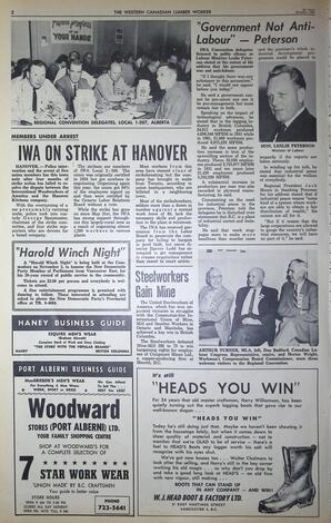   The Western Canadian Lumber Worker, Vol. XXX, No. 19, 1st Issue Oct. 1963   , page 2