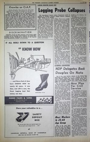   The Western Canadian Lumber Worker, Vol. XXX, No. 17, 1st Issue Sep. 1963   , page 8
