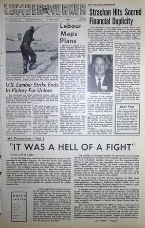   The Western Canadian Lumber Worker, Vol. XXX, No. 16, 2nd Issue Aug. 1963   , page 1