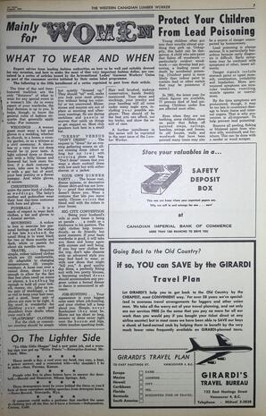   The Western Canadian Lumber Worker, Vol. XXX, No. 15, 1st Issue Aug. 1963   , page 7