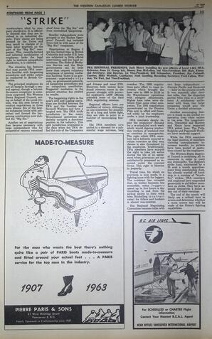   The Western Canadian Lumber Worker, Vol. XXX, No. 13, 1st Issue Jul. 1963   , page 6