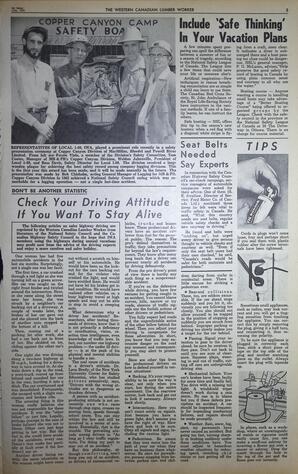   The Western Canadian Lumber Worker, Vol. XXX, No. 13, 1st Issue Jul. 1963   , page 5