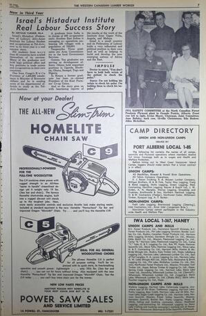   The Western Canadian Lumber Worker, Vol. XXX, No. 11, 1st Issue Jun. 1963   , page 7