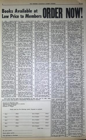   The Western Canadian Lumber Worker, Vol. XXX, No. 10, 2nd Issue May 1963   , page 6