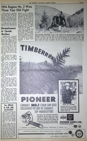   The Western Canadian Lumber Worker, Vol. XXX, No. 10, 2nd Issue May 1963   , page 2