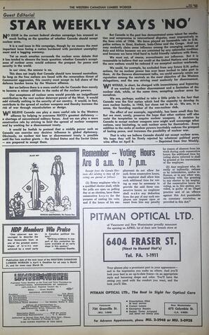   The Western Canadian Lumber Worker, Vol. XXX, No. 6, 2nd Issue Mar. 1963   , page 4
