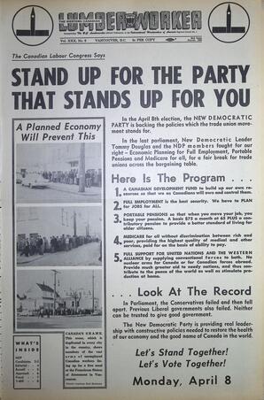   The Western Canadian Lumber Worker, Vol. XXX, No. 6, 2nd Issue Mar. 1963   , page 1