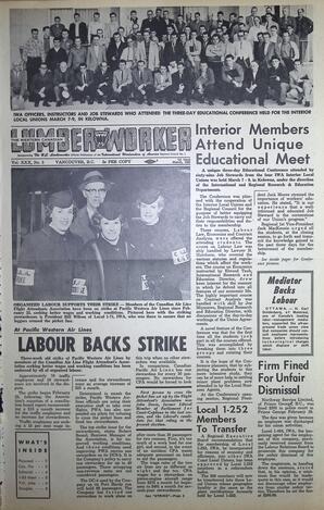   The Western Canadian Lumber Worker, Vol. XXX, No. 5, 1st Issue Mar. 1963   , page 1