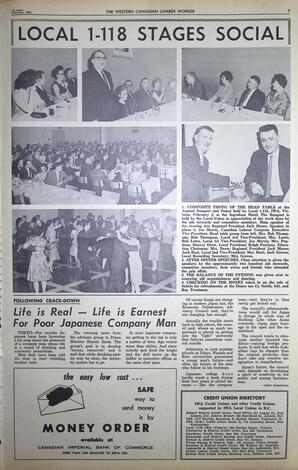   The Western Canadian Lumber Worker, Vol. XXX, No. 3, 1st Issue Feb. 1963   , page 7