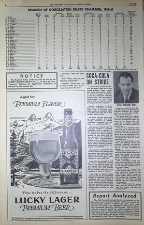   The Western Canadian Lumber Worker, Vol. XXX, No. 2, 2nd Issue Jan. 1963   , page 8