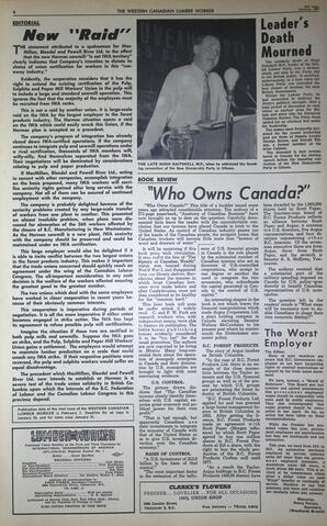   The Western Canadian Lumber Worker, Vol. XXX, No. 2, 2nd Issue Jan. 1963   , page 4