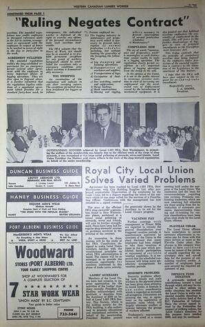   The Western Canadian Lumber Worker, Vol. XXX, No. 1, 1st Issue Jan. 1963   , page 2