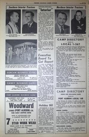   The Western Canadian Lumber Worker, Vol. XXIX, No. 24, 2nd Issue Dec. 1962   , page 2