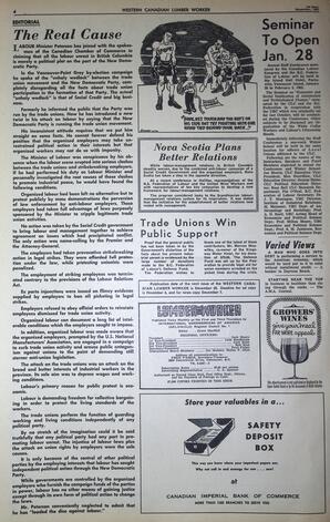   The Western Canadian Lumber Worker, Vol. XXIX, No. 23, 1st Issue Dec. 1962   , page 4