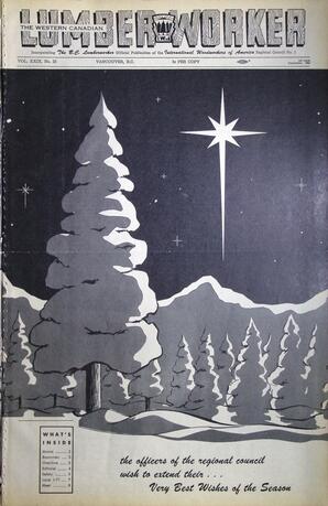   The Western Canadian Lumber Worker, Vol. XXIX, No. 23, 1st Issue Dec. 1962   , page 1