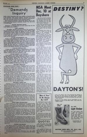   The Western Canadian Lumber Worker, Vol. XXIX, No. 21, 2nd Issue Nov. 1962   , page 3
