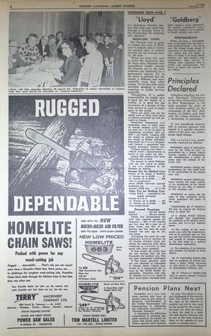   The Western Canadian Lumber Worker, Vol. XXIX, No. 20, 1st Issue Nov. 1962   , page 8