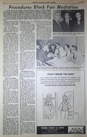   The Western Canadian Lumber Worker, Vol. XXIX, No. 20, 1st Issue Nov. 1962   , page 6
