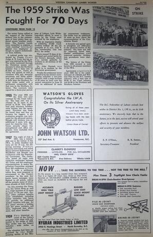   The Western Canadian Lumber Worker, Vol. XXIX, No. 17, 2nd Issue Sep. 1962   , page 16