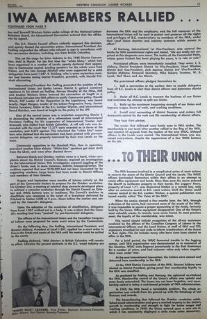   The Western Canadian Lumber Worker, Vol. XXIX, No. 17, 2nd Issue Sep. 1962   , page 11