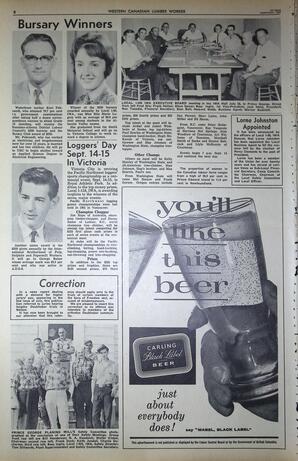   The Western Canadian Lumber Worker, Vol. XXIX, No. 16, 1st Issue Sep. 1962   , page 8