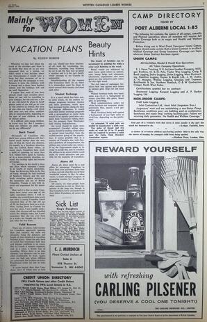  The Western Canadian Lumber Worker, Vol. XXIX, No. 14, 1st Issue Aug. 1962   , page 7