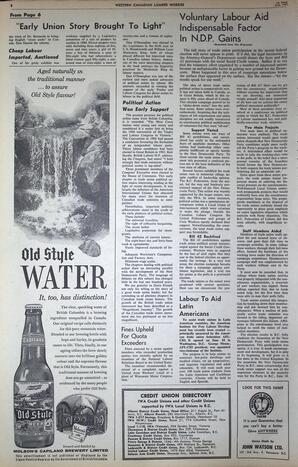   The Western Canadian Lumber Worker, Vol. XXIX, No. 12, 1st Issue Jul. 1962   , page 8