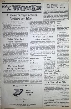   The Western Canadian Lumber Worker, Vol. XXIX, No. 12, 1st Issue Jul. 1962   , page 7