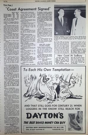   The Western Canadian Lumber Worker, Vol. XXIX, No. 12, 1st Issue Jul. 1962   , page 3
