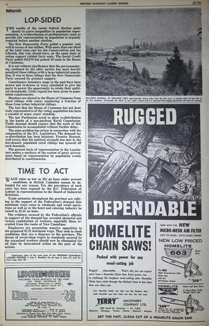   The Western Canadian Lumber Worker, Vol. XXIX, No. 11, 2nd Issue Jun. 1962   , page 4