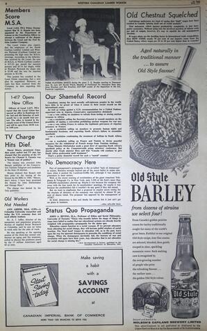   The Western Canadian Lumber Worker, Vol. XXIX, No. 10, 1st Issue Jun. 1962   , page 8