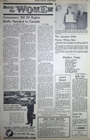   The Western Canadian Lumber Worker, Vol. XXIX, No. 10, 1st Issue Jun. 1962   , page 7