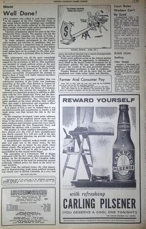   The Western Canadian Lumber Worker, Vol. XXIX, No. 10, 1st Issue Jun. 1962   , page 4