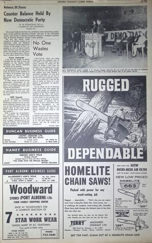   The Western Canadian Lumber Worker, Vol. XXIX, No. 10, 1st Issue Jun. 1962   , page 2