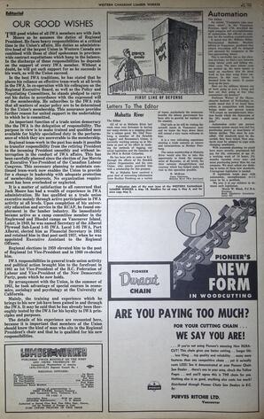   The Western Canadian Lumber Worker, Vol. XXIX, No. 9, 1st Issue May 1962   , page 4