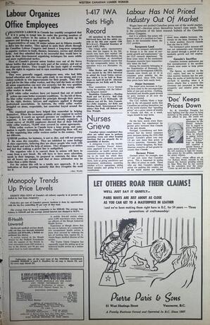   The Western Canadian Lumber Worker, Vol. XXIX, No. 7, 1st Issue Apr. 1962   , page 7