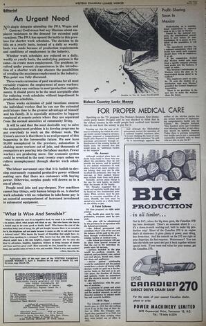   The Western Canadian Lumber Worker, Vol. XXIX, No. 6, 2nd Issue Mar. 1962   , page 4