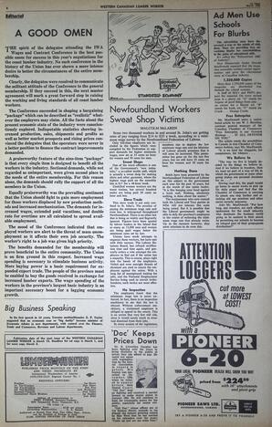   The Western Canadian Lumber Worker, Vol. XXIX, No. 5, 1st Issue Mar. 1962   , page 4