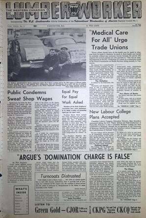   The Western Canadian Lumber Worker, Vol. XXIX, No. 4, 2nd Issue Feb. 1962   , page 1