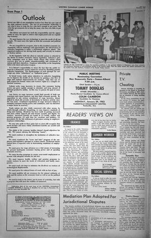   The Western Canadian Lumber Worker, Vol. XXVIII, No. 24, 2nd Issue Dec. 1961   , page 4