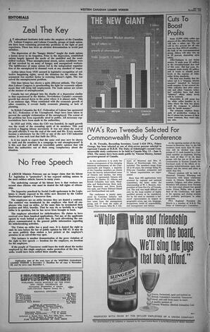   The Western Canadian Lumber Worker, Vol. XXVIII, No. 22, 2nd Issue Nov. 1961   , page 4