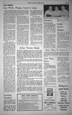   The Western Canadian Lumber Worker, Vol. XXVIII, No. 20, 2nd Issue Oct. 1961   , page 8