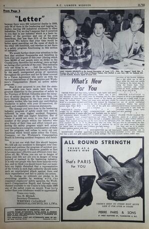   The B.C. Lumber Worker, Vol. XXVII, No. 1, 1st Issue Jan. 1960   , page 6