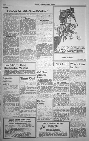   The Western Canadian Lumber Worker, Vol. XXVIII, No. 13, 1st Issue Jul. 1961   , page 7