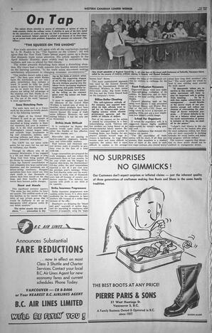   The Western Canadian Lumber Worker, Vol. XXVIII, No. 8, 2nd Issue Apr. 1961   , page 6